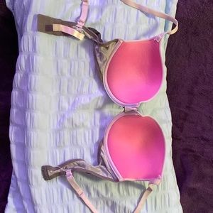 Victoria's secret pink bra in lavender and gray